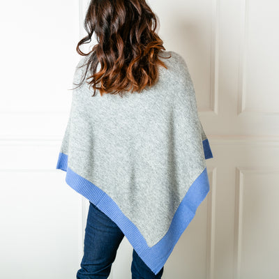 Hepburn Cashmere Ribbed Edge Poncho